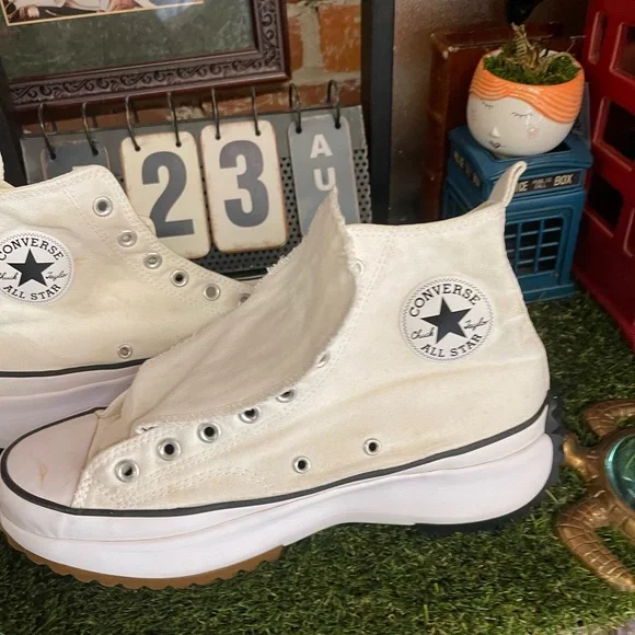 Converse Run Star Hike Hi Women Shoes Sneakers high tops White 100% Authentic - Picture 2 of 12